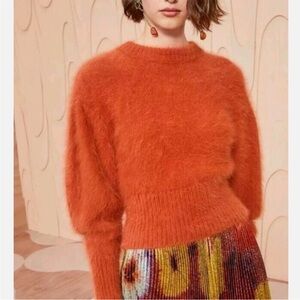 NEW ULLA JOHNSON LABELLE PUFF SLEEVE ANGORA SWETER